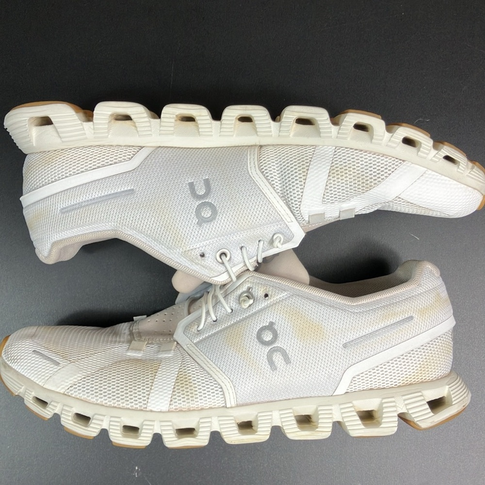 On Cloud Running 5 Pearl White Athletic Sneaker Shoes Women’s size 10.5 - Picture 8 of 14